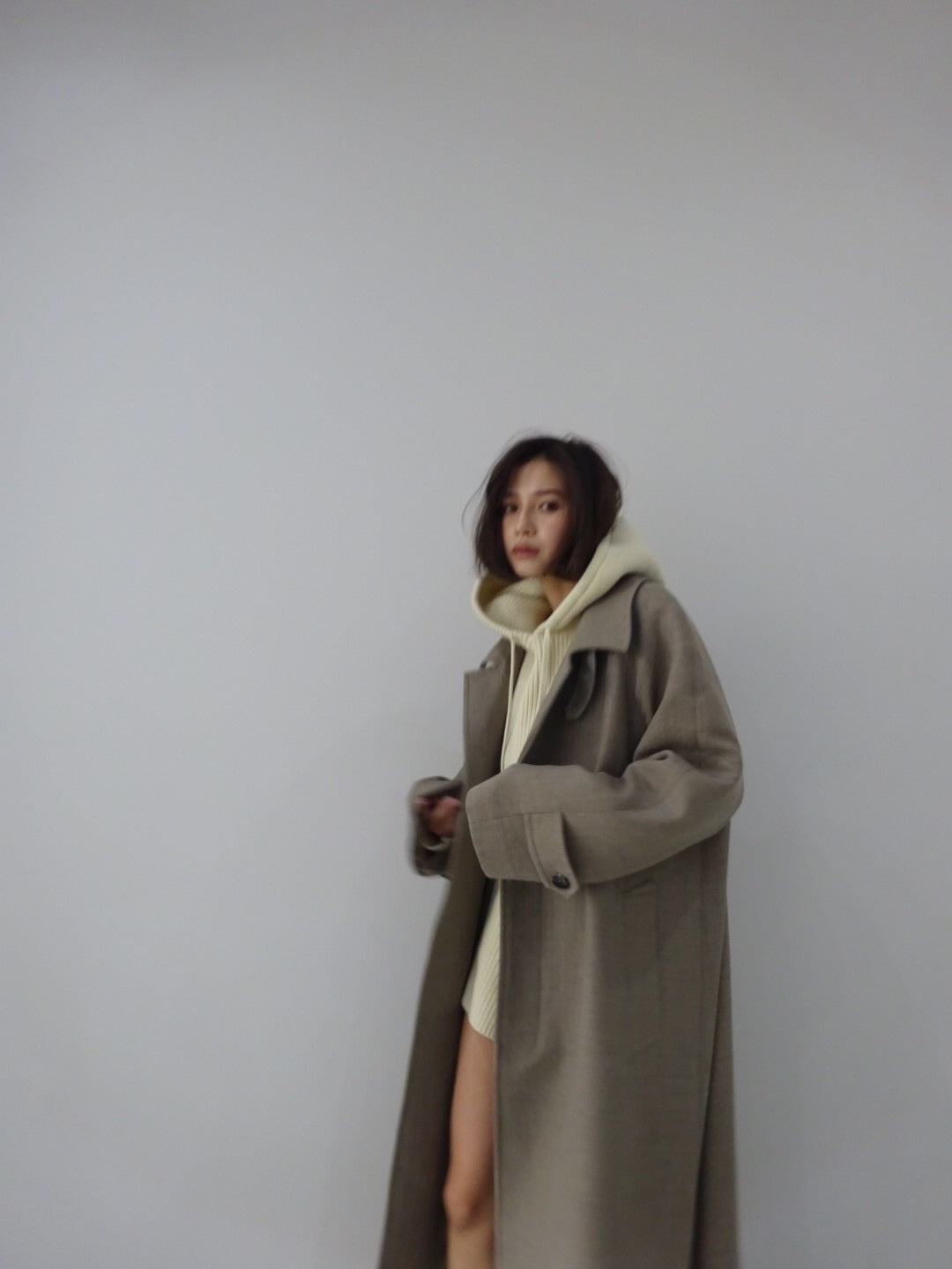 cotton lib knit hoodie