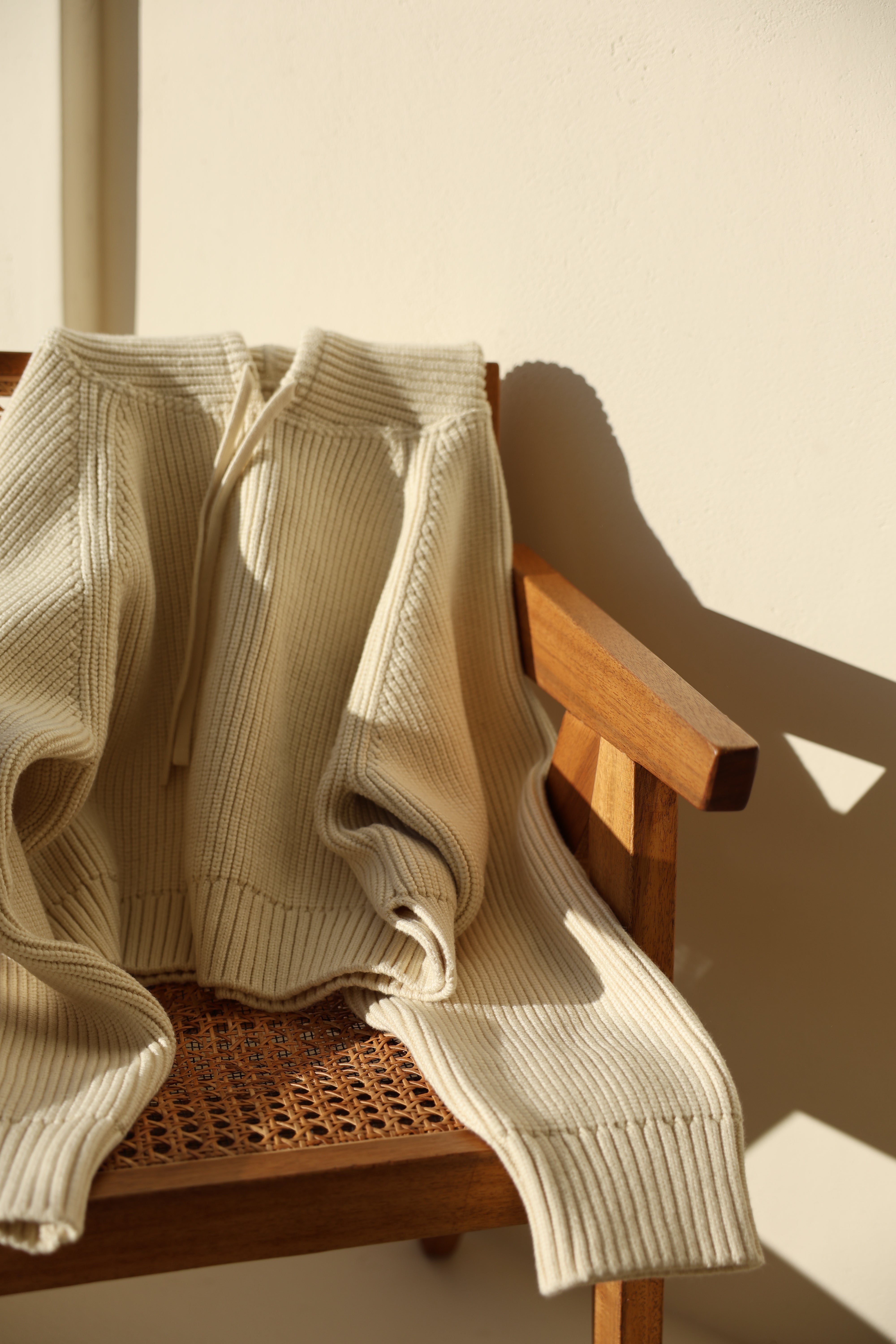 cotton lib knit hoodie