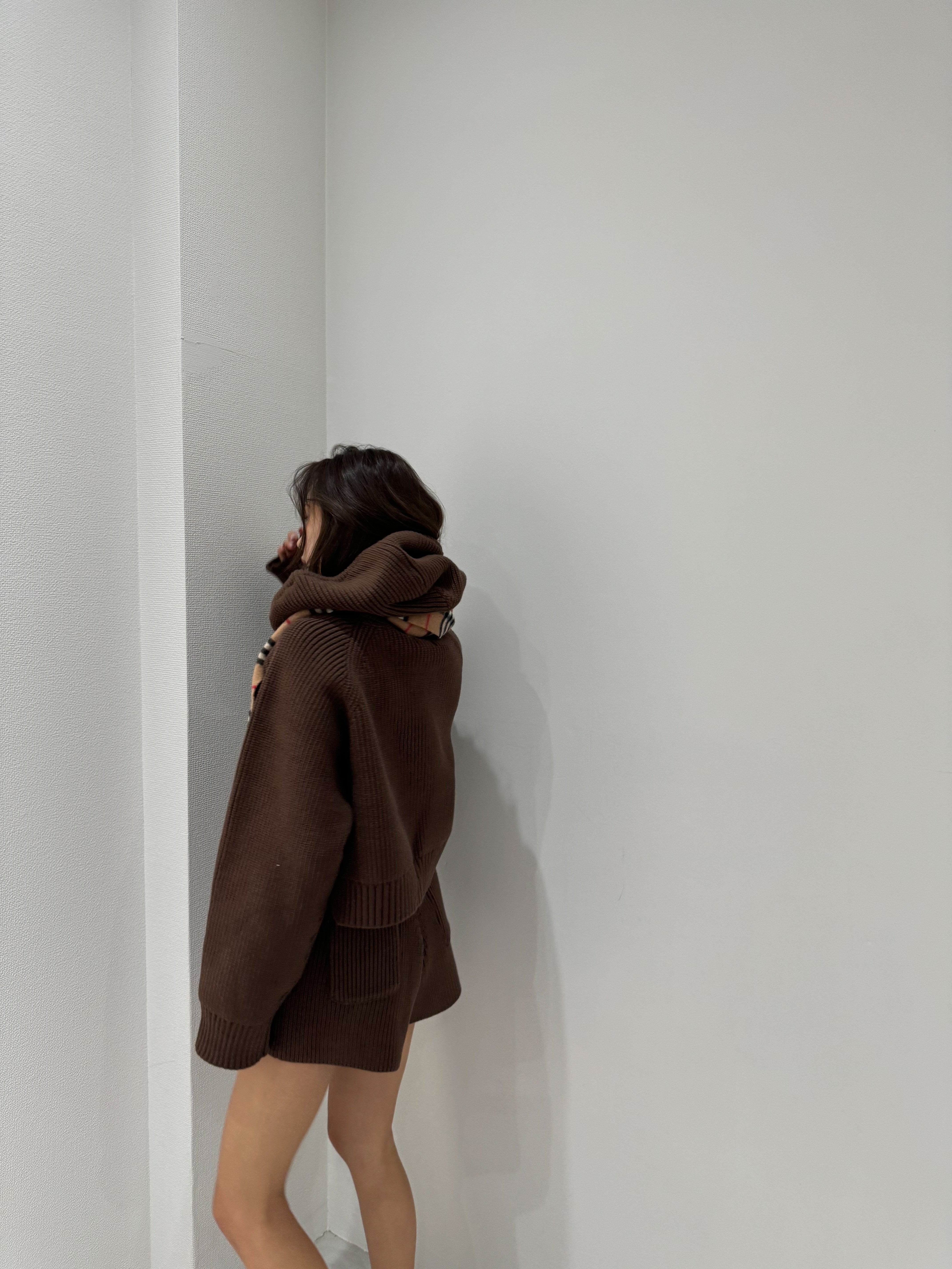 cotton lib knit hoodie