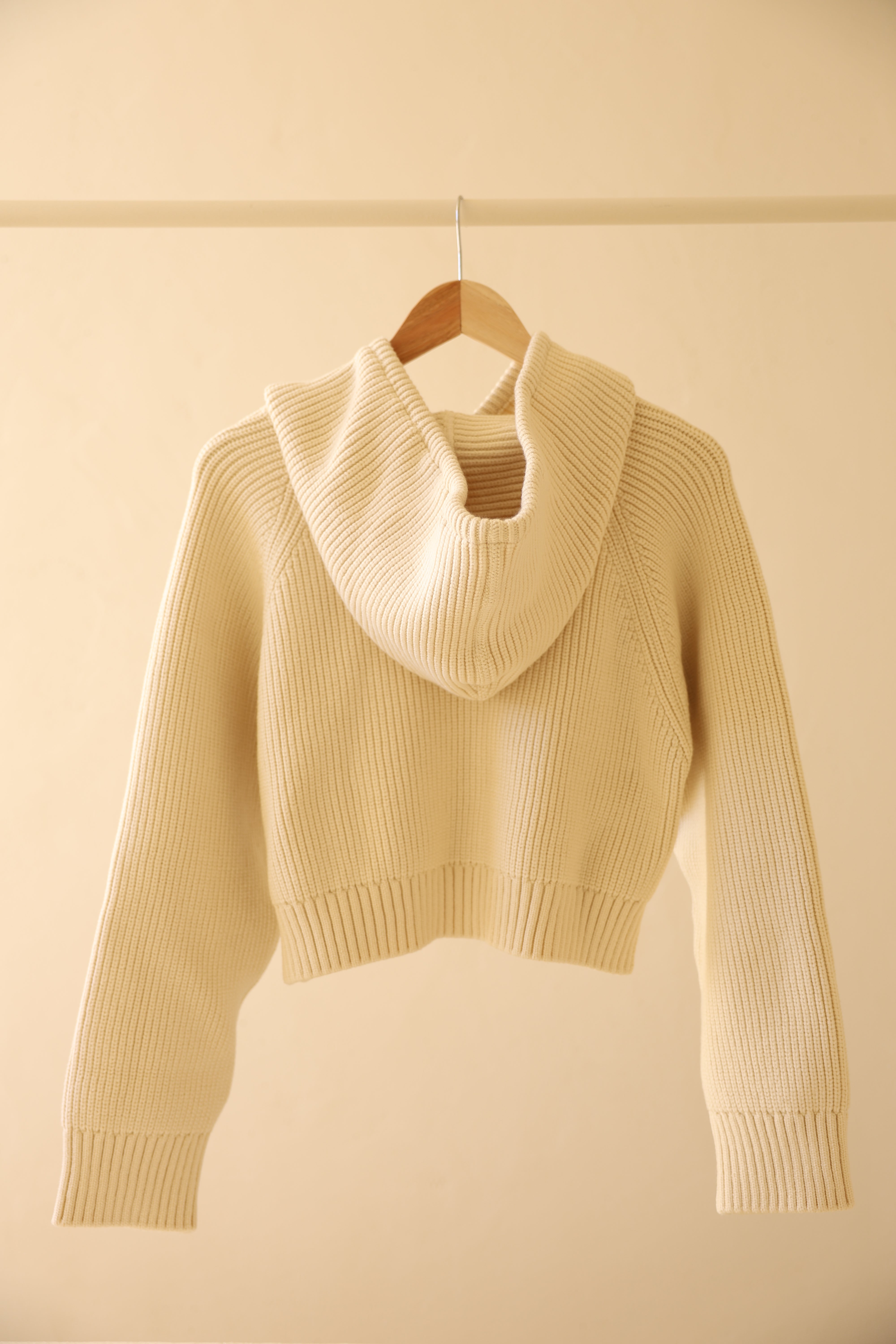 cotton lib knit hoodie