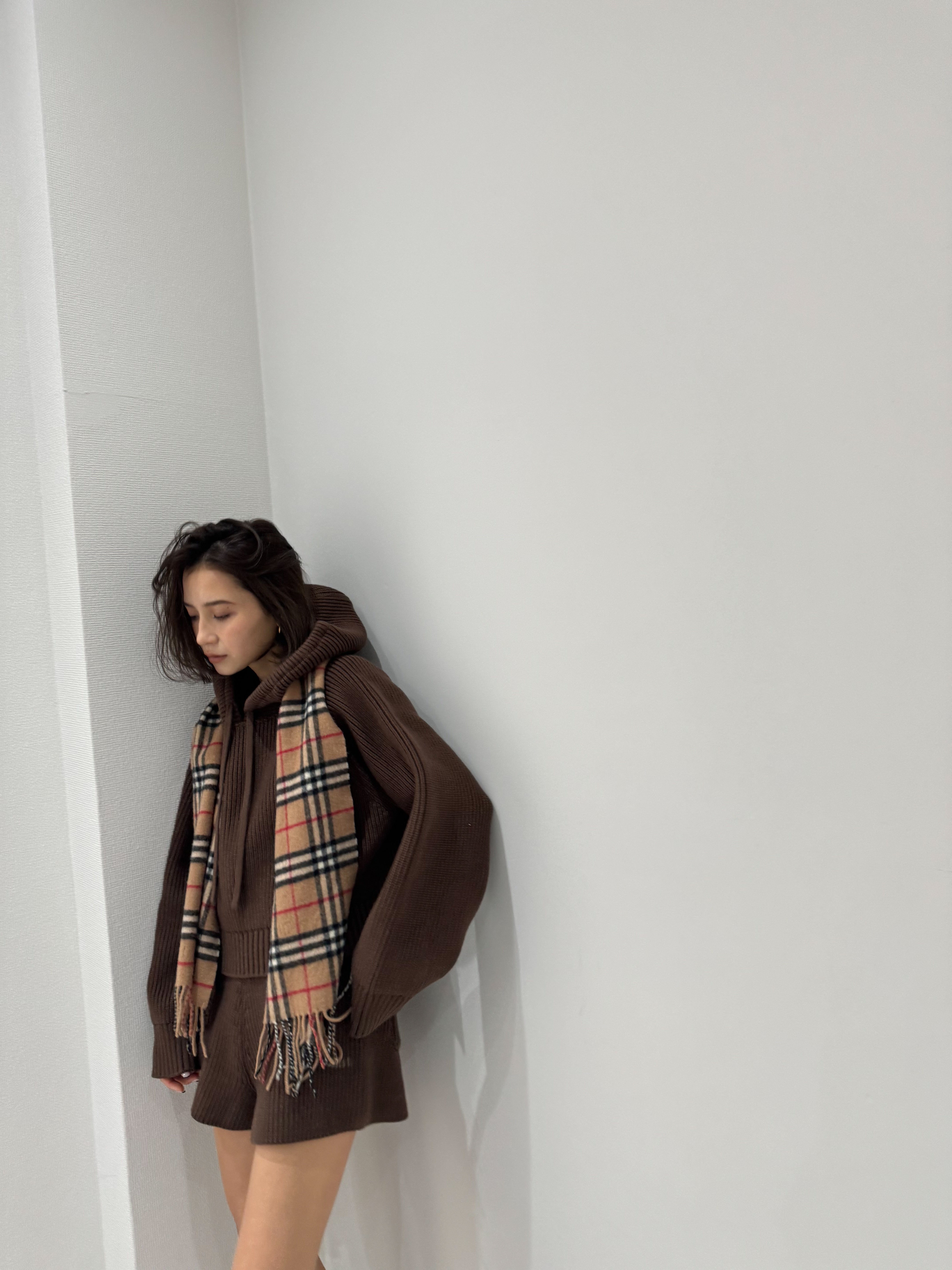 cotton lib knit hoodie