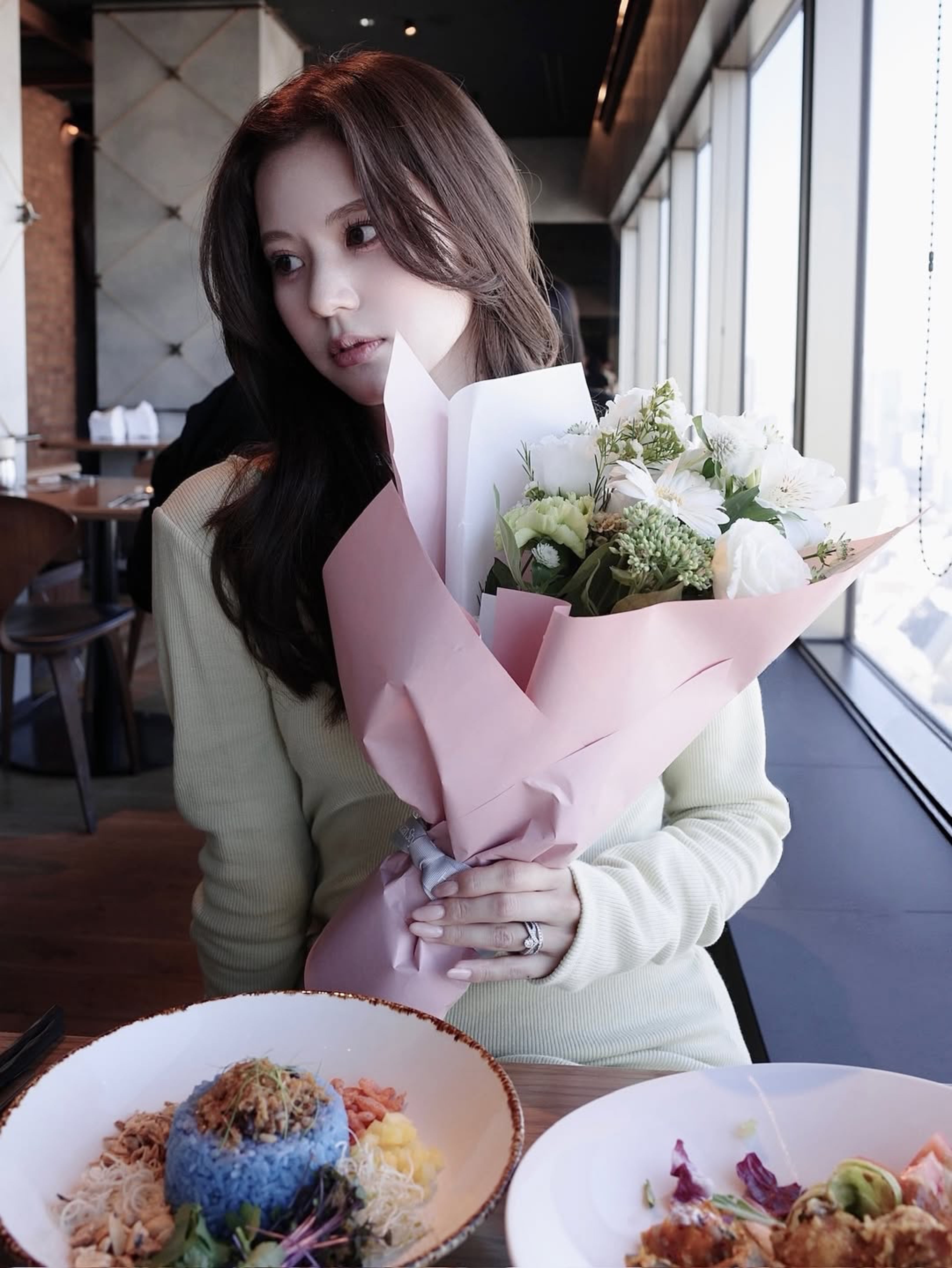 Back open soft rib dress