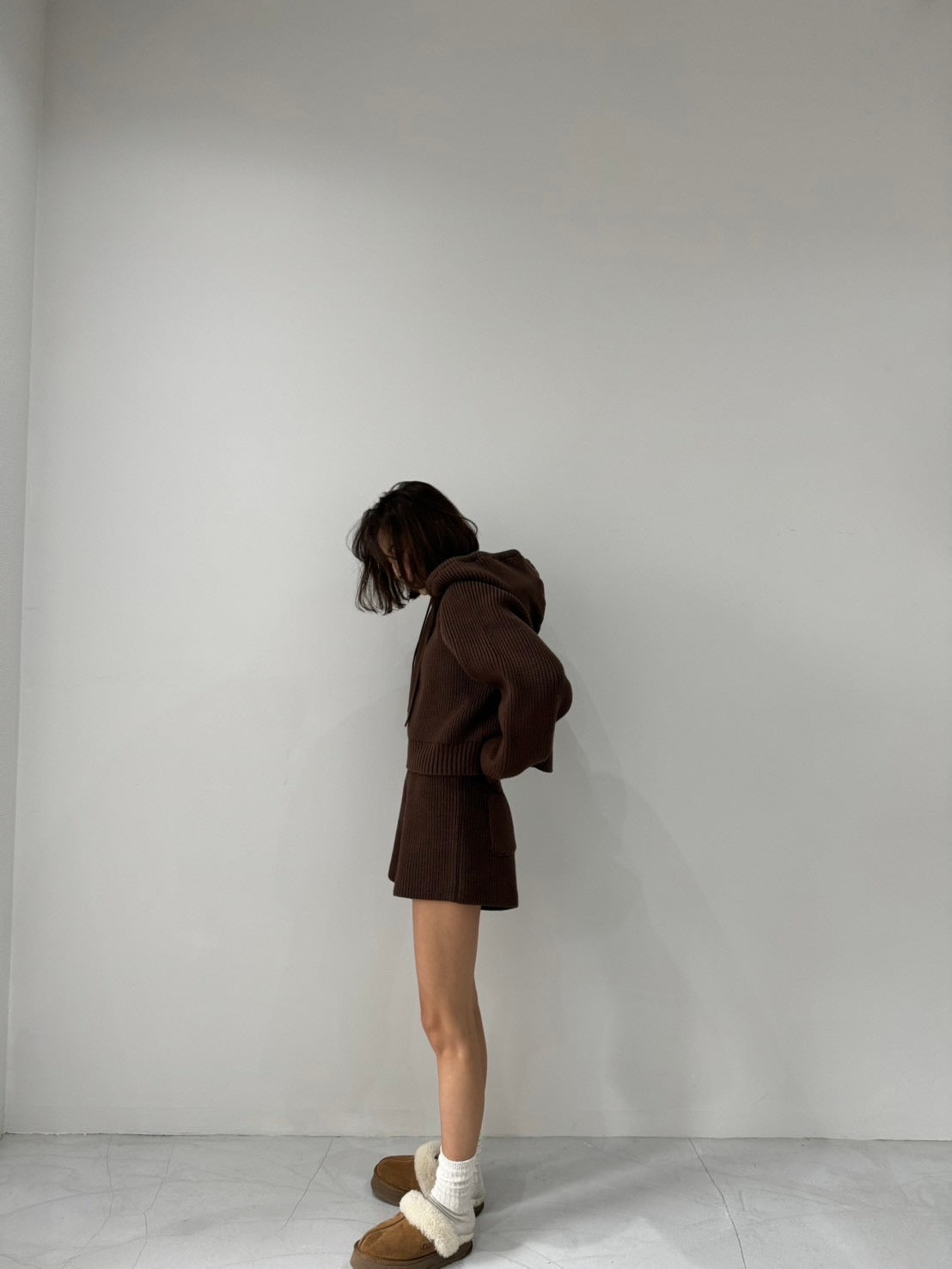 cotton lib knit hoodie