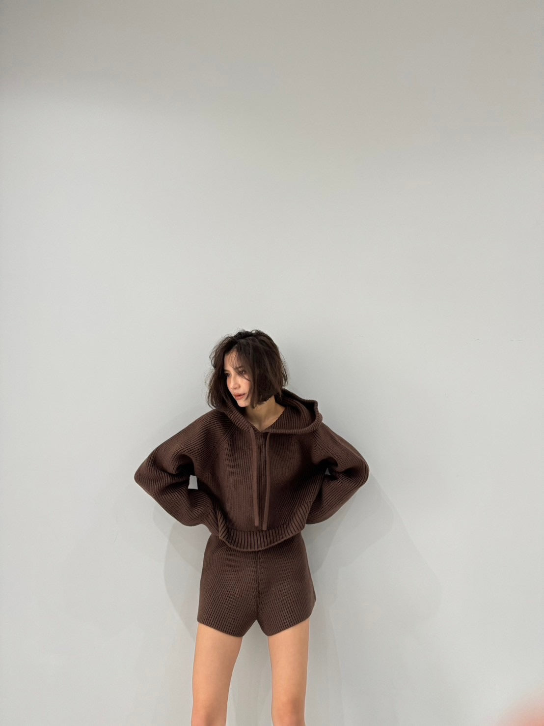 cotton lib knit hoodie