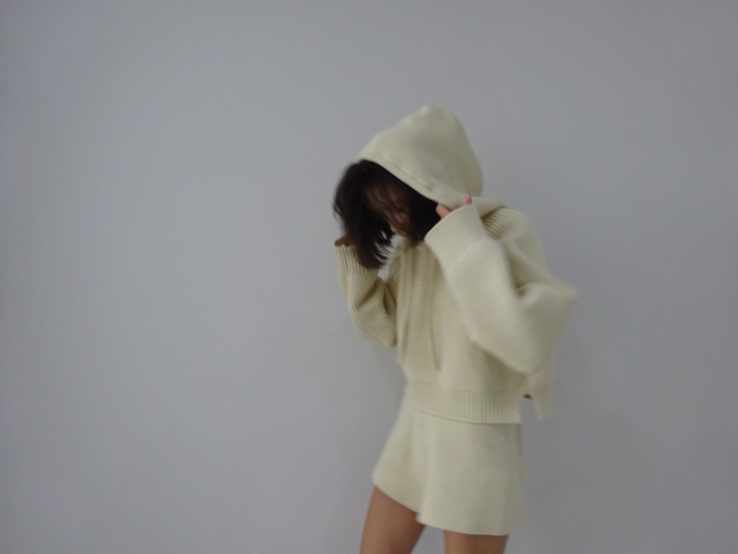 cotton lib knit hoodie