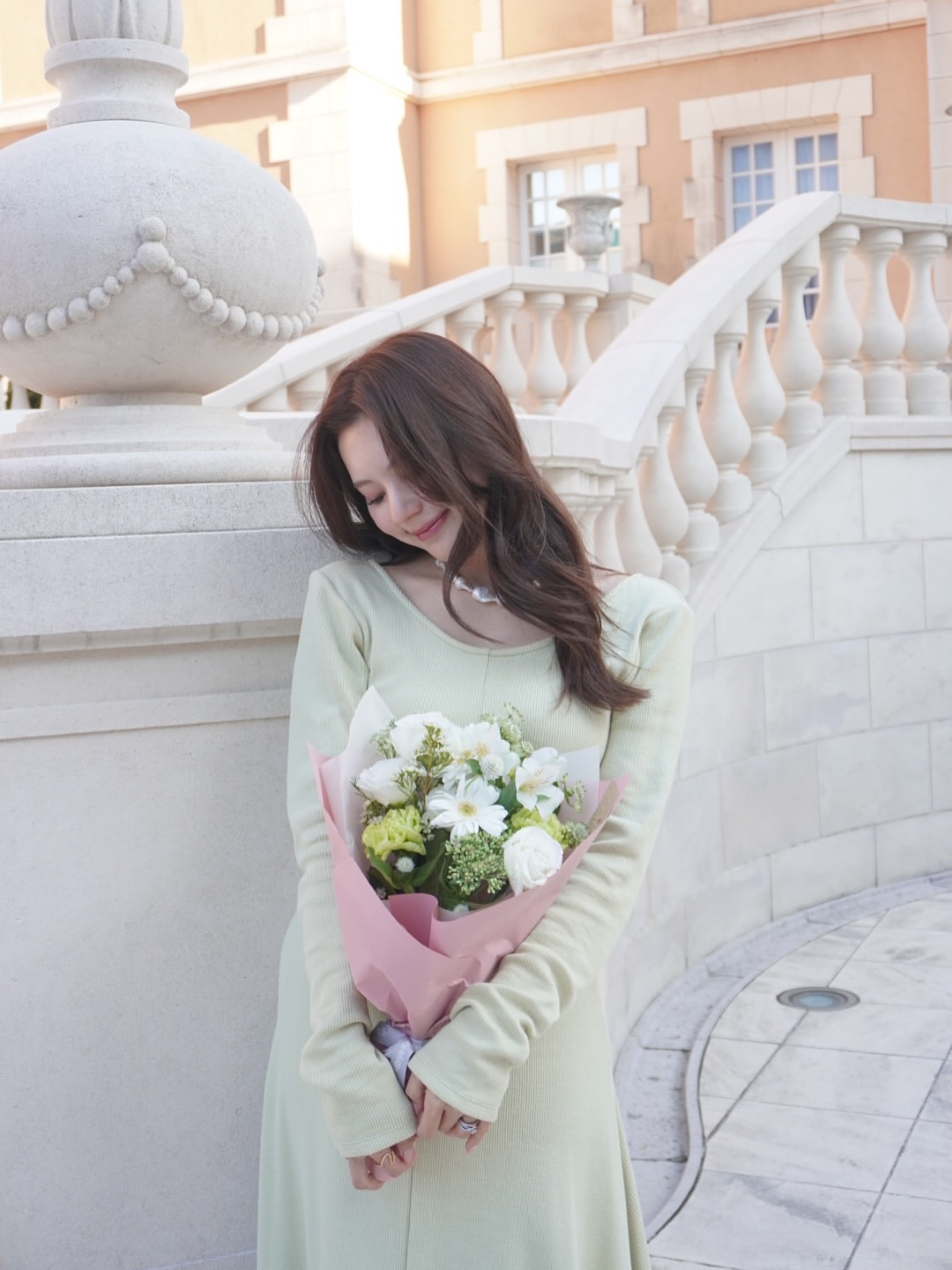 Back open soft rib dress