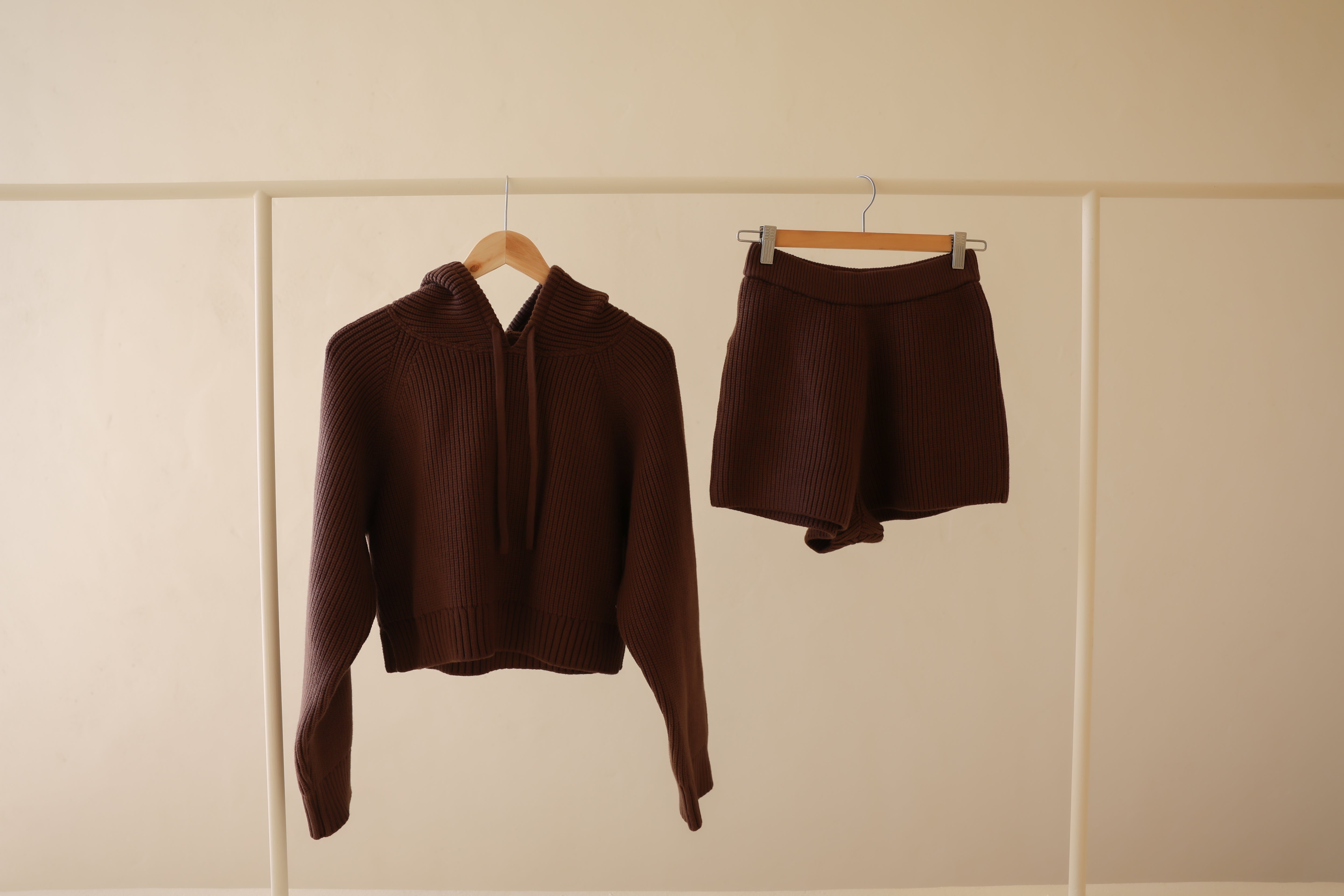 cotton lib knit hoodie