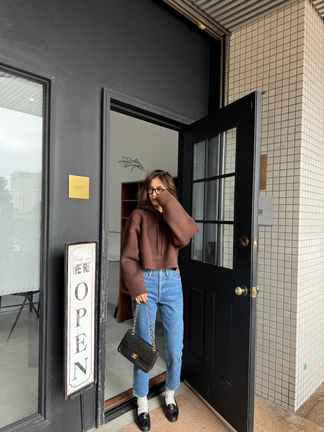 cotton lib knit hoodie