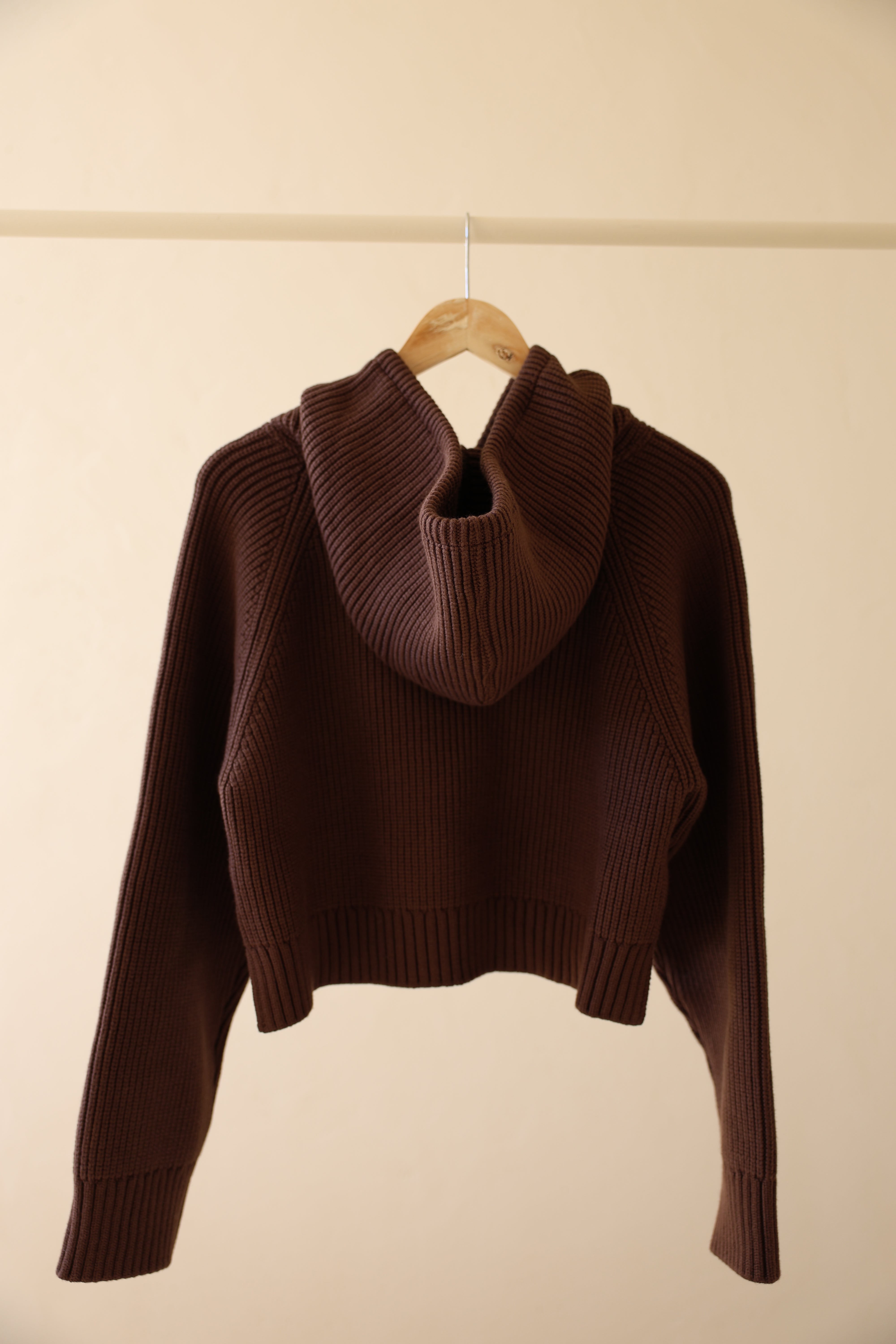 cotton lib knit hoodie