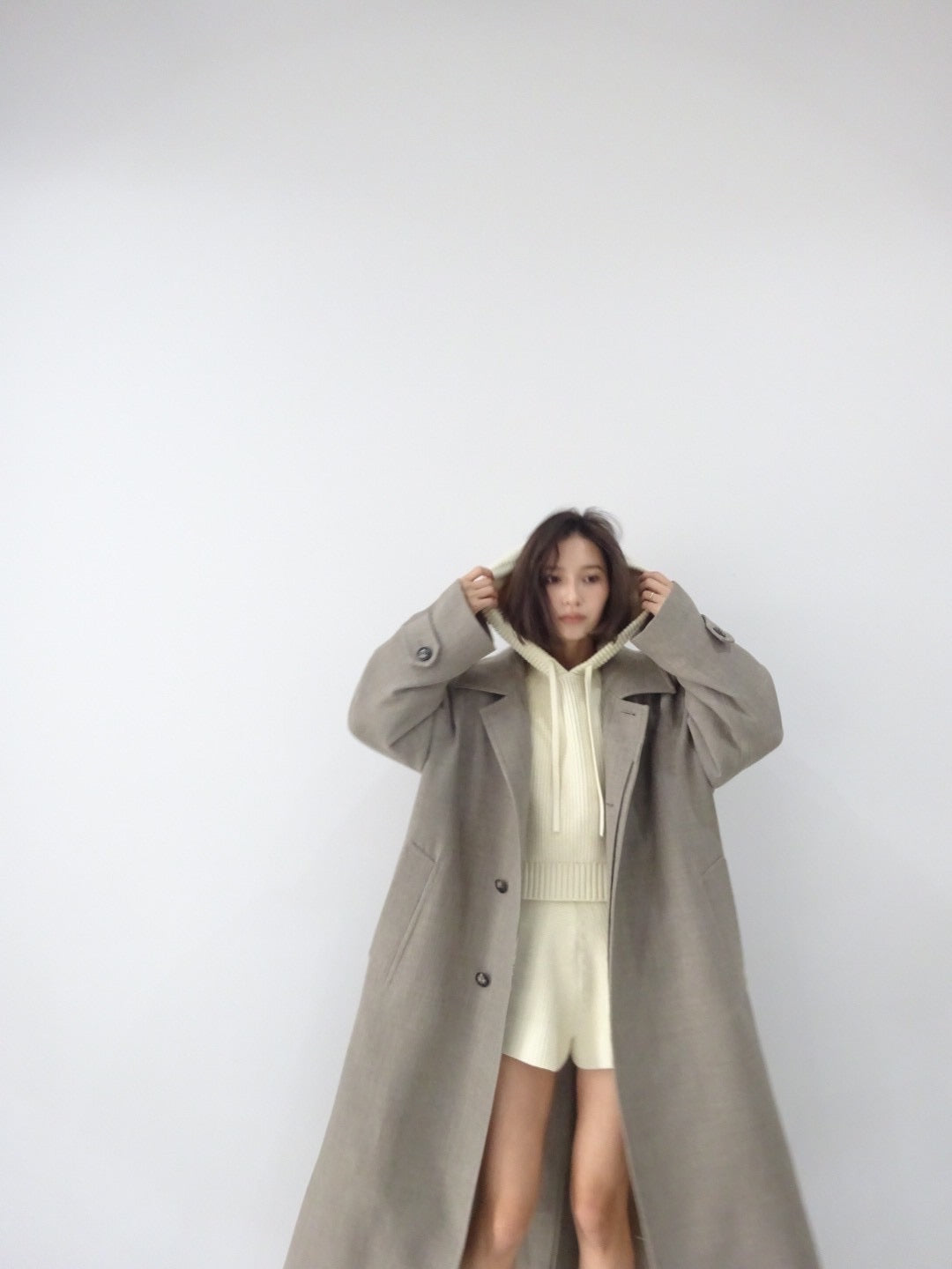 cotton lib knit hoodie
