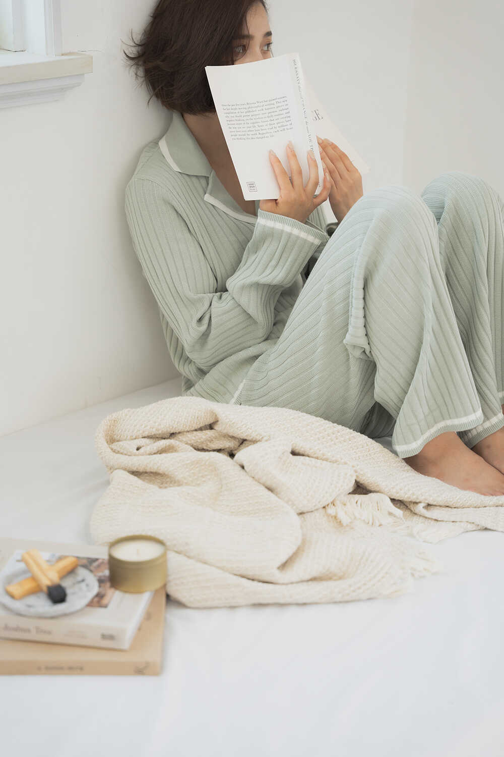 cotton rib knit set up