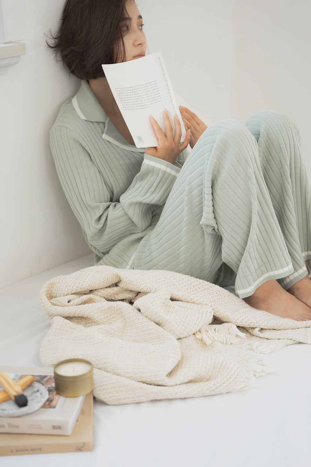 cotton rib knit set up