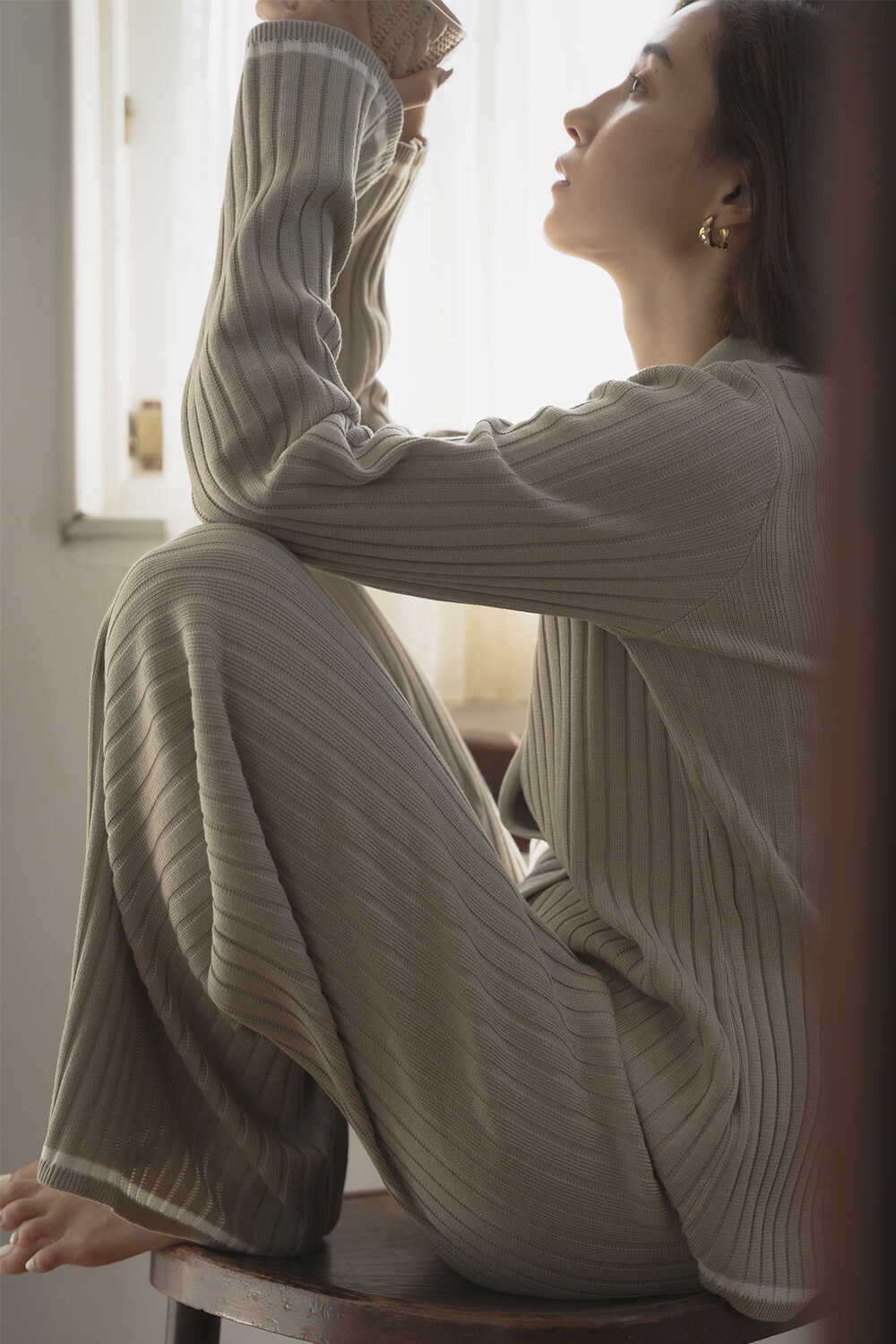 cotton rib knit set up
