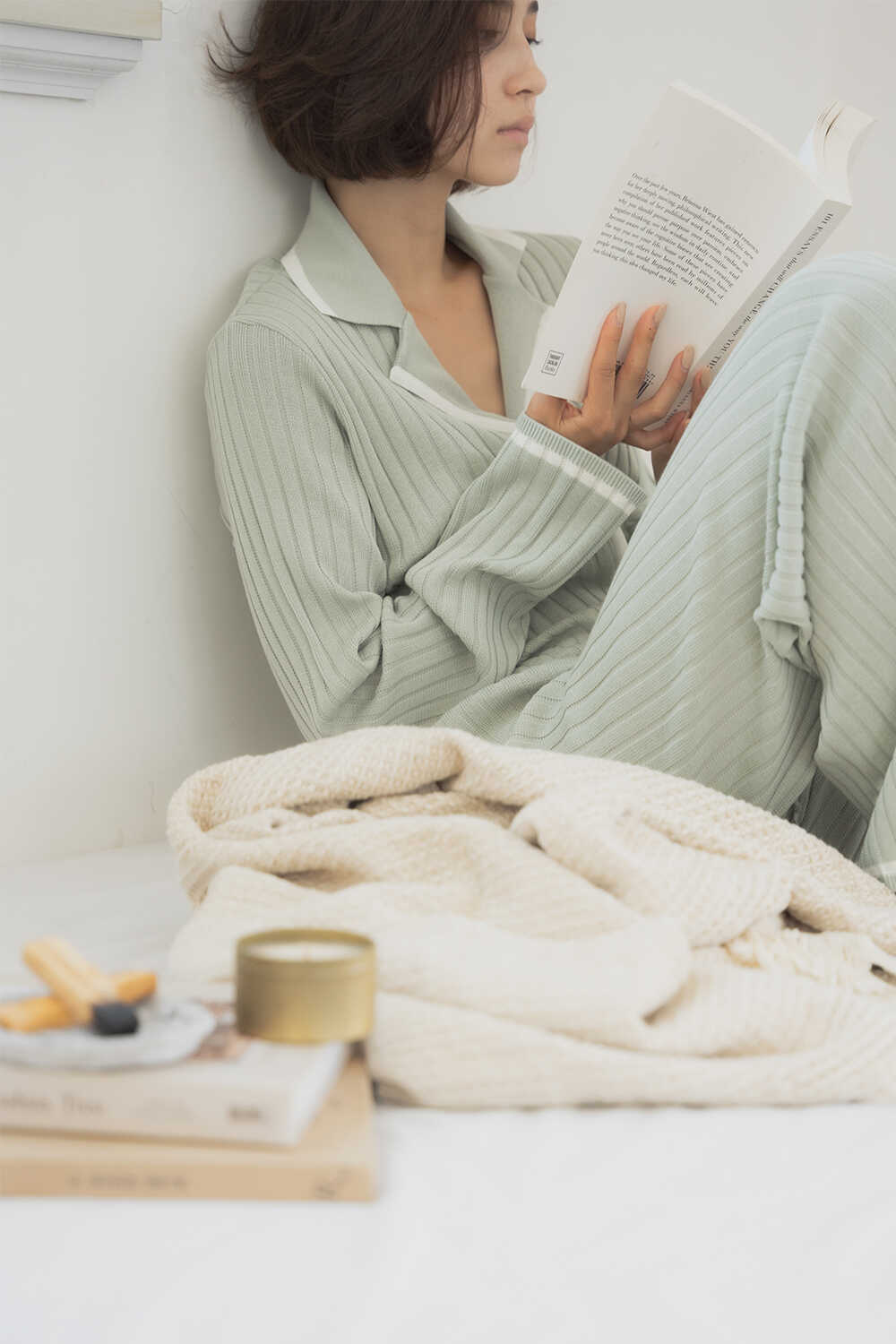 cotton rib knit set up