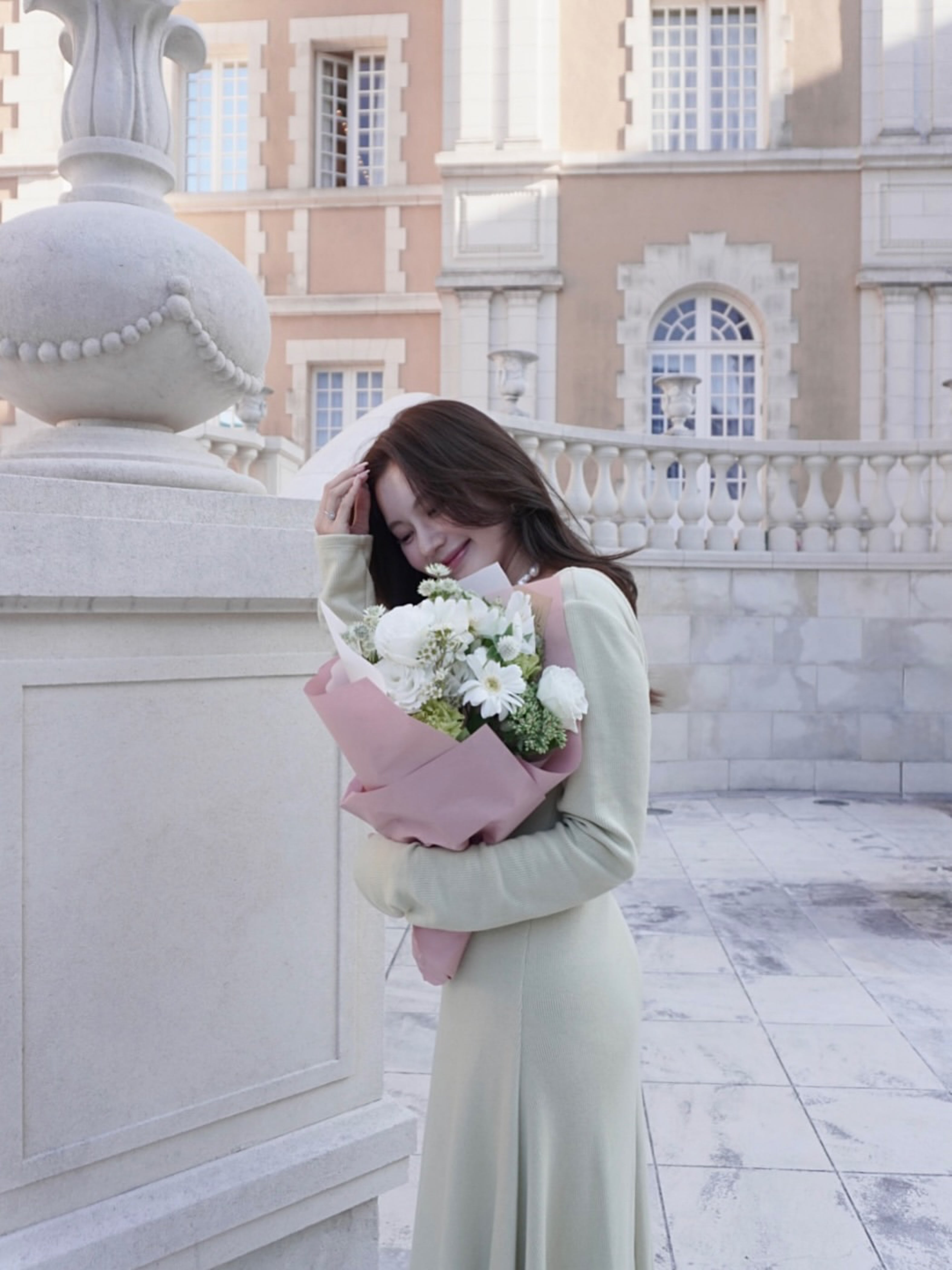 Back open soft rib dress