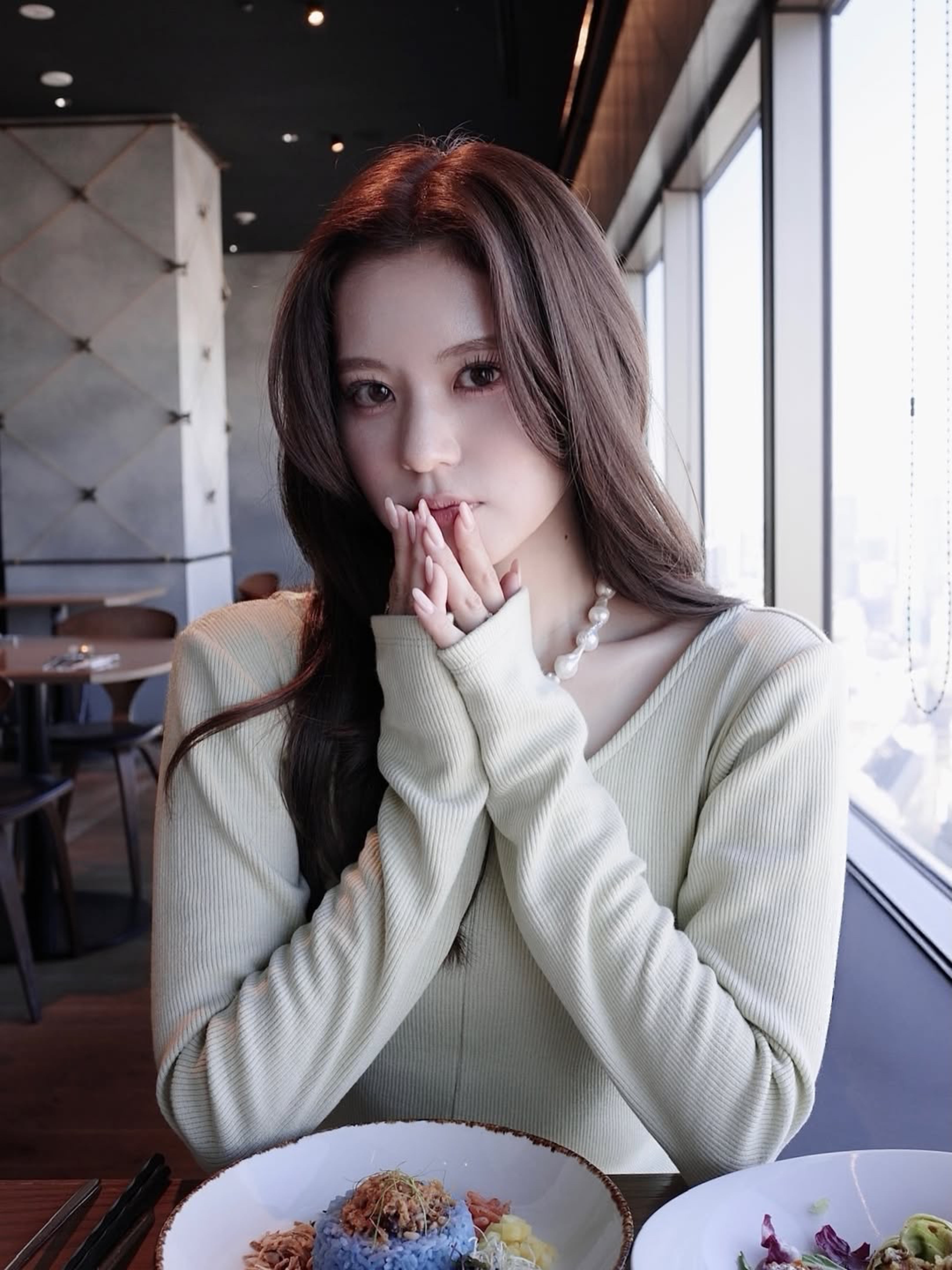 Back open soft rib dress