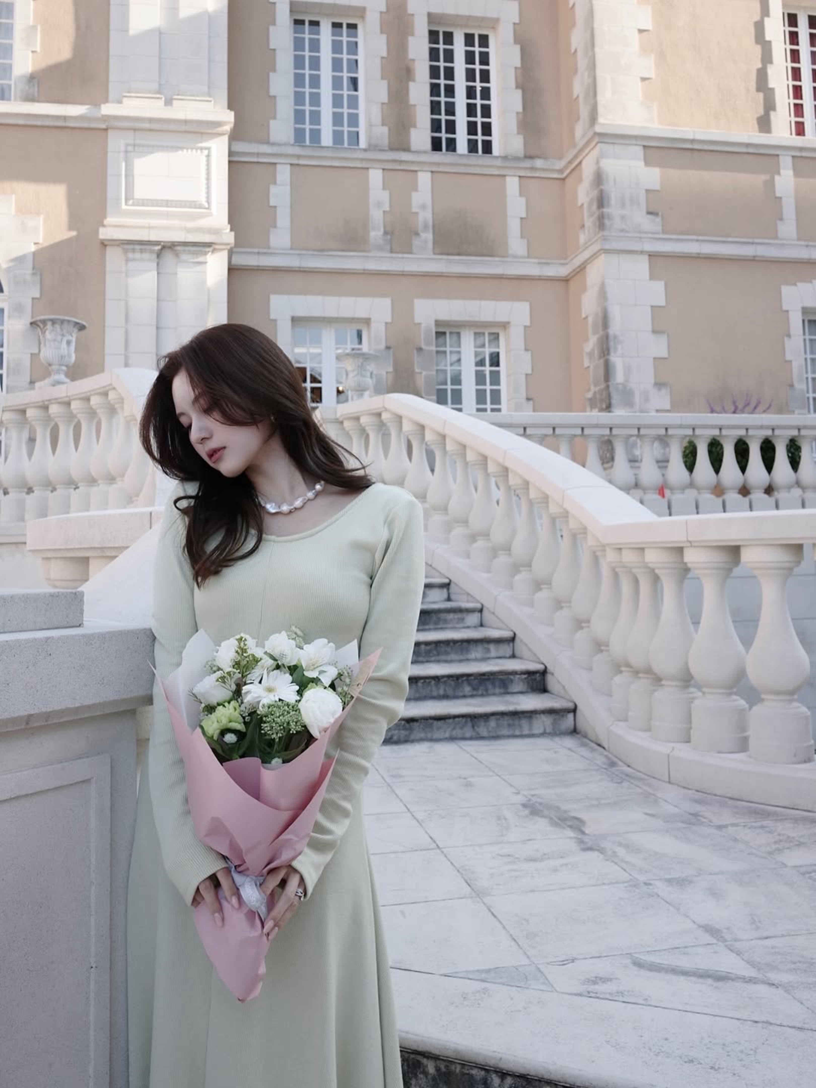 Back open soft rib dress